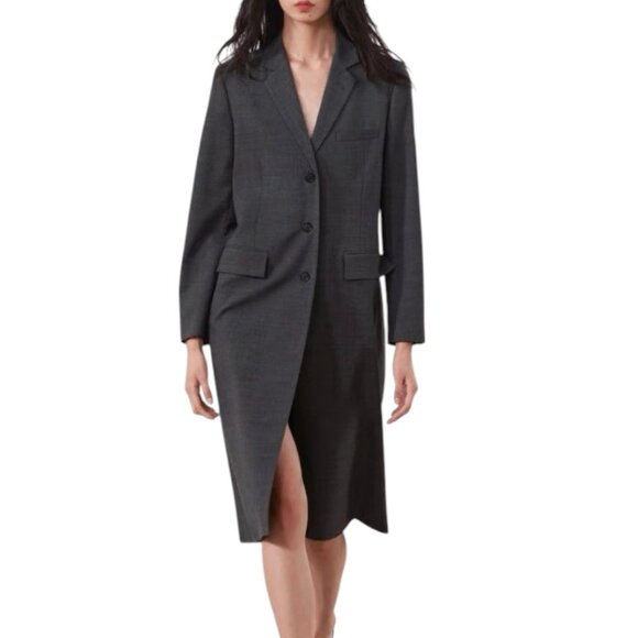 ZARA ZW COLLECTION TAILORED WOOL BLEND FROCK COAT - Picture 3 of 4